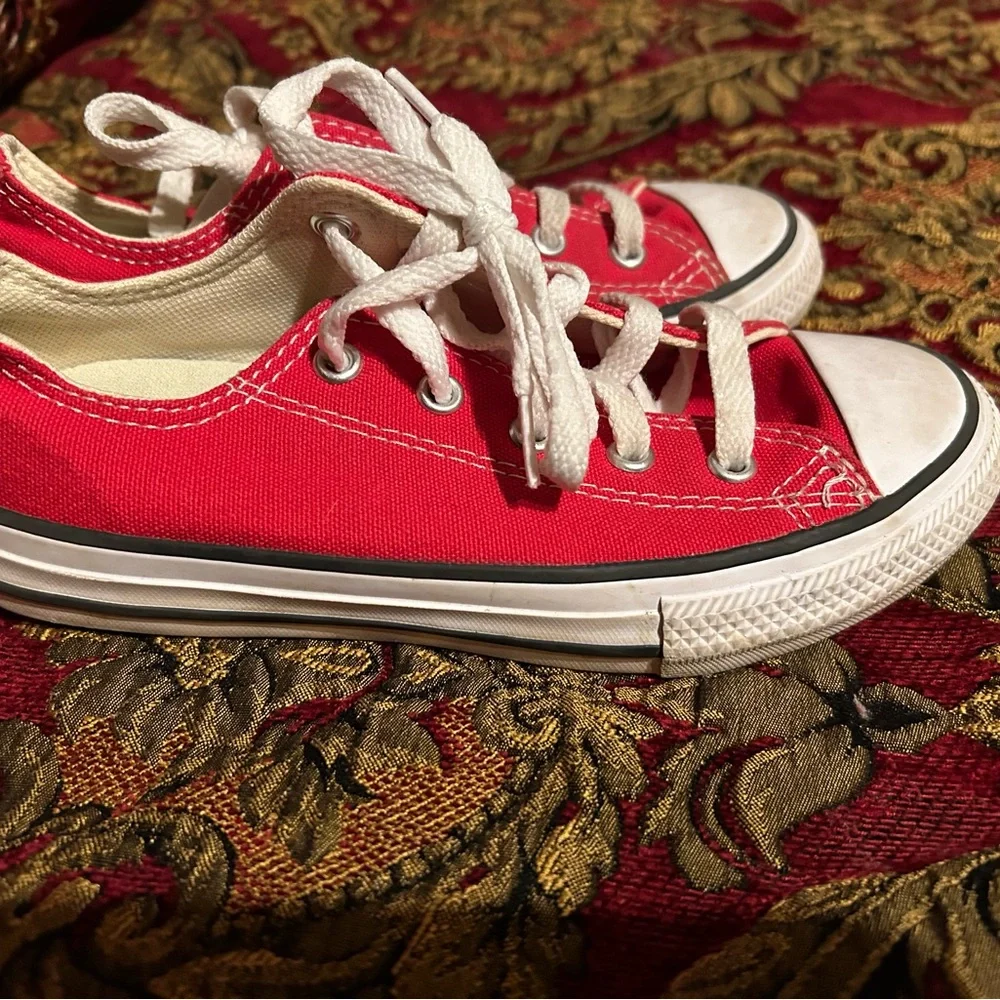 Converse All-Stars Kids Red Canvas Sneakers, Size 13
